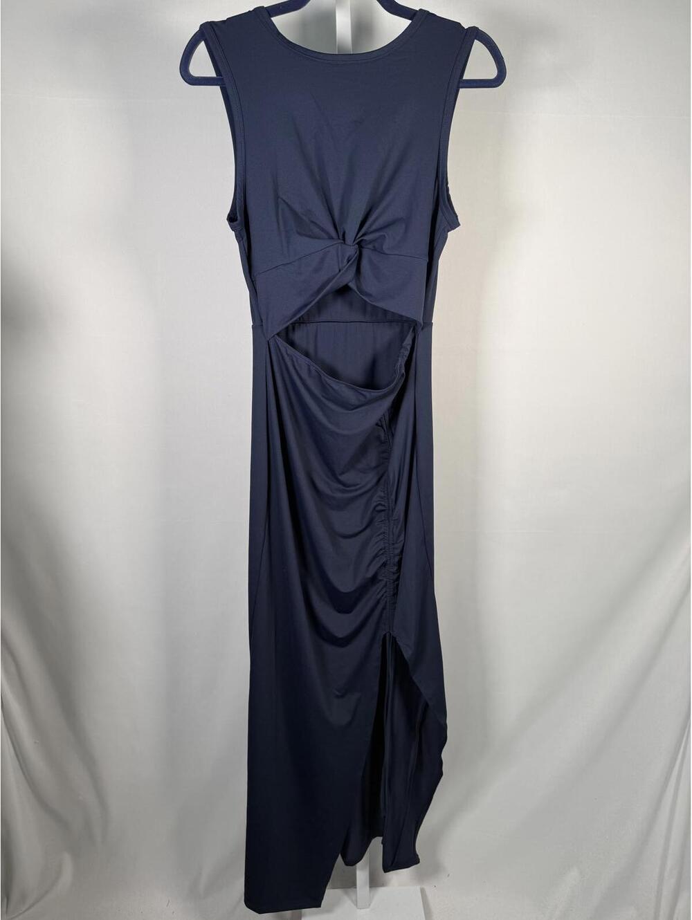 NWT Halara Round Neck Cut Out Ruched Drawstring Hem Bodycon Maxi Dress Size M - Picture 4 of 9